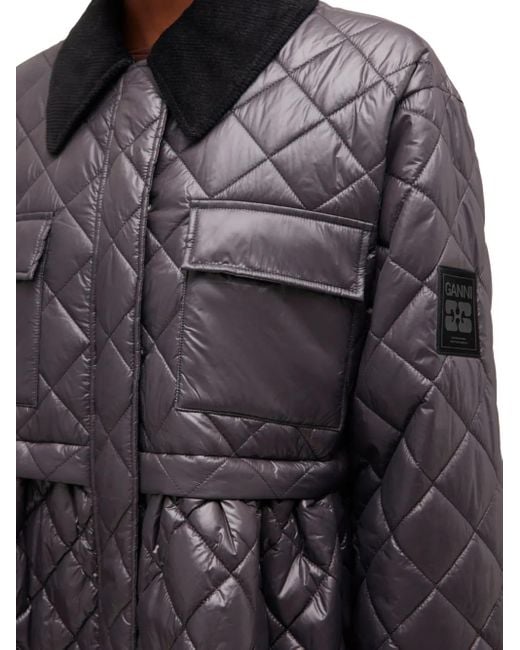 Ganni Gray Quilted Jacket