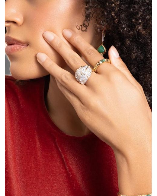 Marina B Red Onda Bombé Diamond Ring