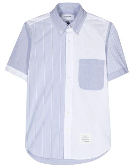 Camisa con diseño colour block Thom Browne de hombre de color Blue