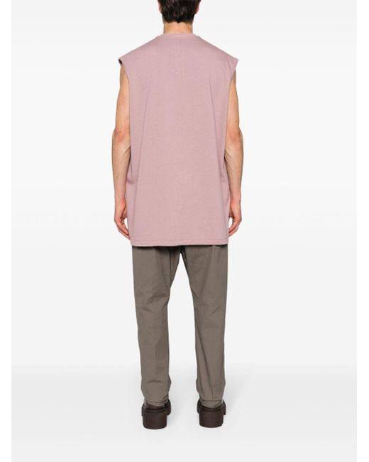 Rick Owens Pink Rolled-trim Cotton Vest for men