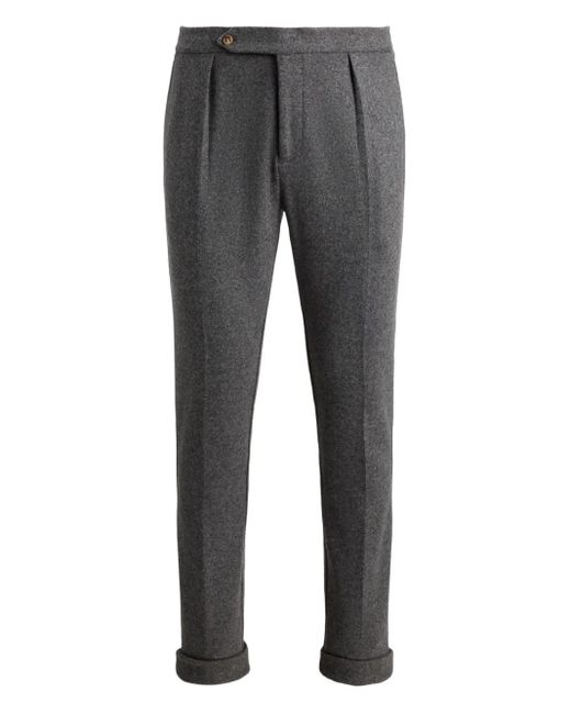 Polo Ralph Lauren Gray Pressed-Pleat Trousers for men