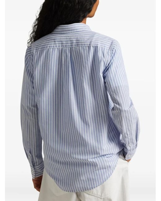 Polo Ralph Lauren Blue Pointed Collar Long Sleeve Shirt