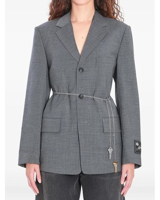 Blazer Con Catena Rimovibile di Alexander Wang in Gray
