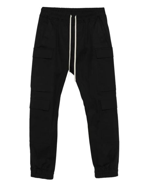 Rick Owens メンズ ブラック Mastodon ドローストリング カーゴパンツ