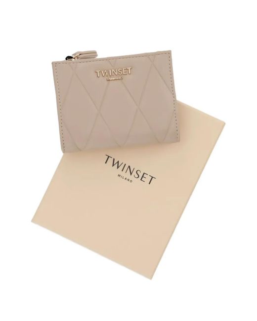 Twinset Natural Quilted Faux Leather Wallet