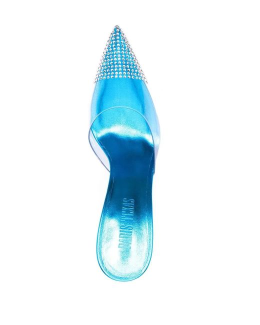 Paris Texas Blue Transparent Crystal Sandals