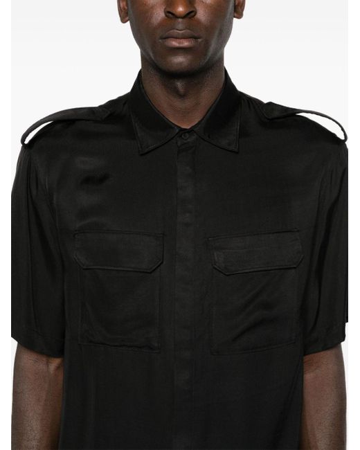Neil Barrett Kurzärmeliges Hemd mit Schulterklappen in Black für Herren