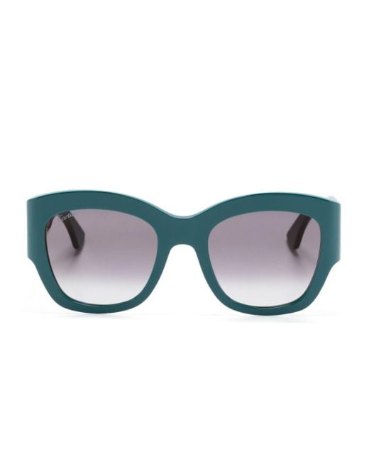 Cartier Blue Double C Square-frame Sunglasses