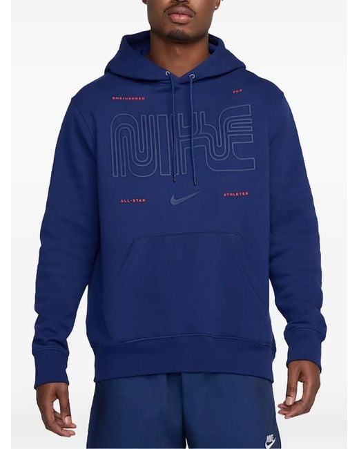 Nike Blue Club Logo-Print Hoodie for men