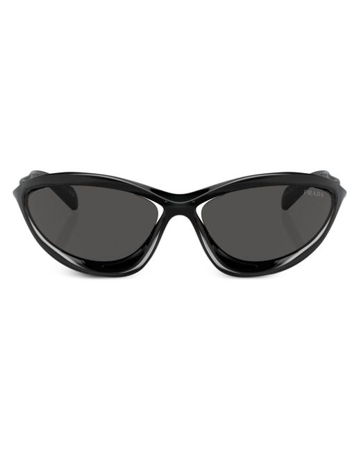 Prada Black Prada Pr A23s Aviator Frame Sunglasses