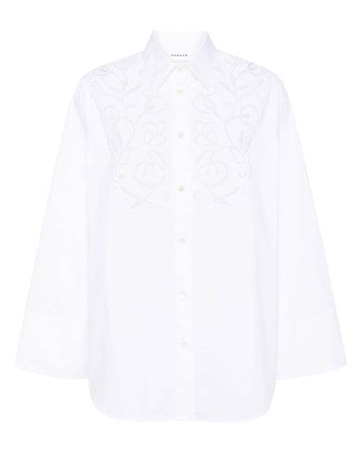 P.A.R.O.S.H. White Emboidered Cotton Shirt