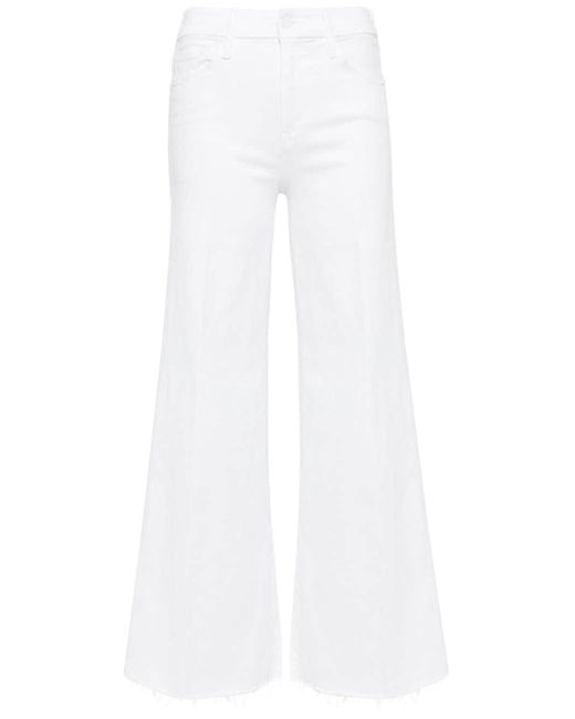 Mother White The Lil' Roller Fray Jeans