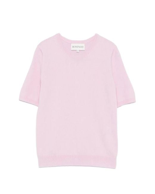 Bompard Pink Short-Sleeved Cashmere Jumper