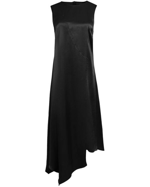 UMA | Raquel Davidowicz Black Magnesio Asymmetric Midi Dress