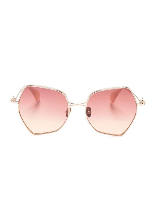 Vivienne Westwood Pink Hardware Orb Hexagonal-frame Sunglasses for men