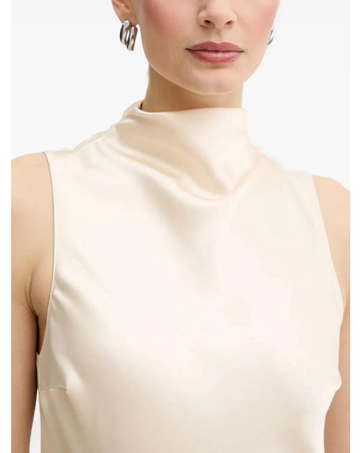 Patrizia Pepe White High-Neck Sleeveless Dress