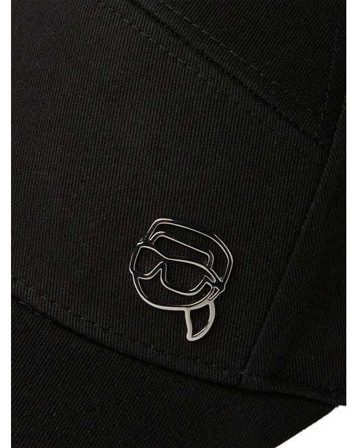 Karl Lagerfeld Black Icon Outline Cap for men