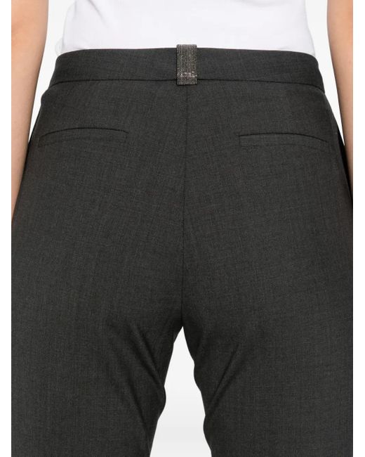 Fabiana Filippi Black Pressed-Crease Trousers