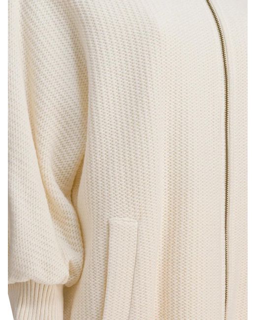 Max Mara Natural Cirino Zip-Up Wool Blend Jacket