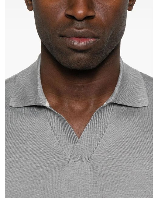 Peserico Gray Fine-Knit T-Shirt for men