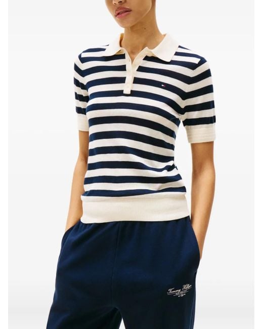 Tommy Hilfiger Gestreept Poloshirt in het Blue