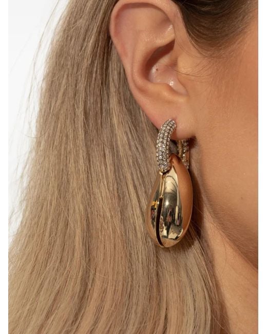 Tory Burch Metallic Huggie-Fastening Drop Earrings
