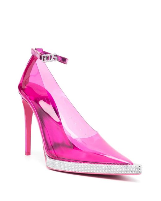 Gcds Pink 130Mm Transparent Pointed-Toe Pumps