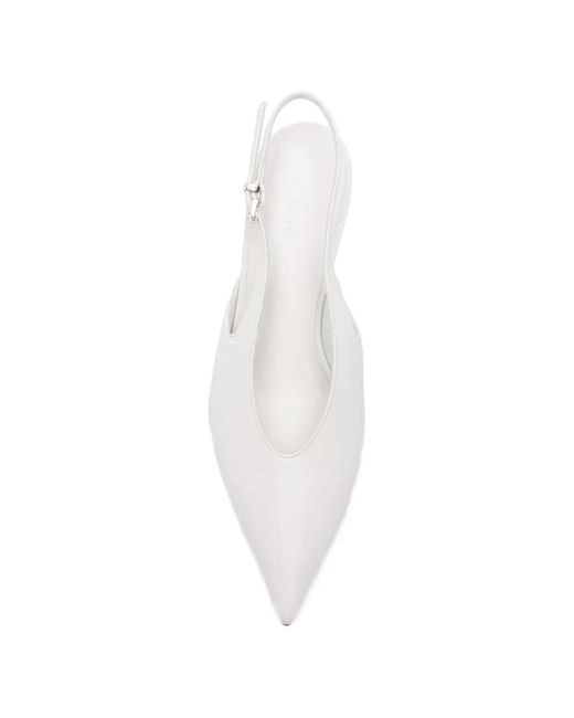Vic Matié White Escarpins Pointus À Bride Arrière