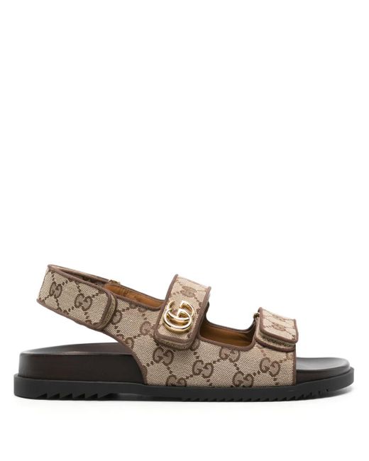 Gucci Gg Supreme Canvas Sandalen in het Bruin | Lyst NL