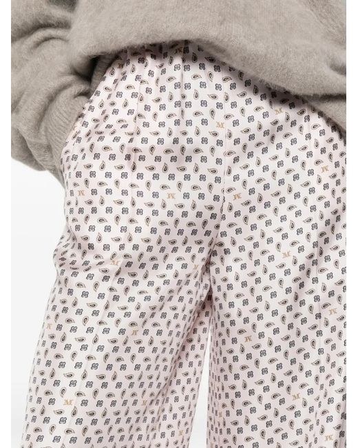 Max Mara White Silk Trousers