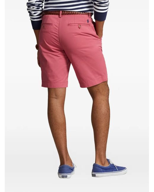 Polo Ralph Lauren Red Buttoned Chino Shorts for men