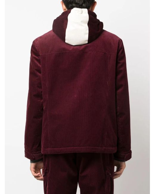 Brunello Cucinelli Logo-Embroidered Corduroy Hooded Jacket for men