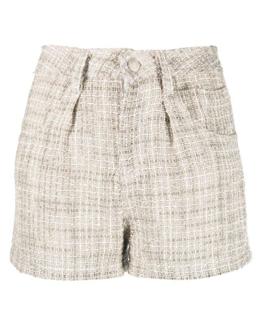 IRO Tweed-style Linen Shorts in Natural | Lyst