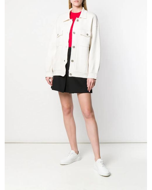 Barrie White Contrast-Stitching Denim-Effect Jacket