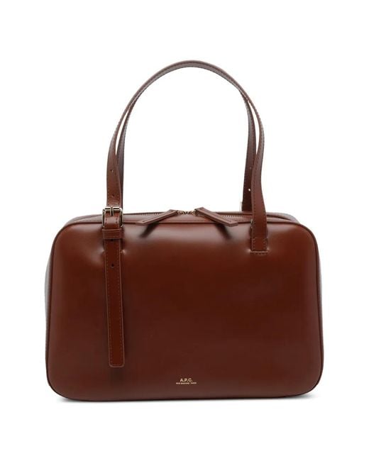 A.P.C. Brown A. P.C. Mini Leather Crossbody Bag For