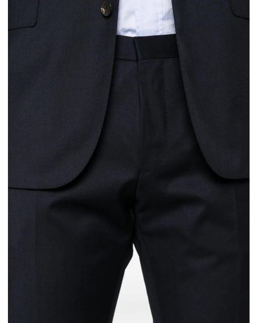 Boss Blue Single-Breasted Wool Suit for men