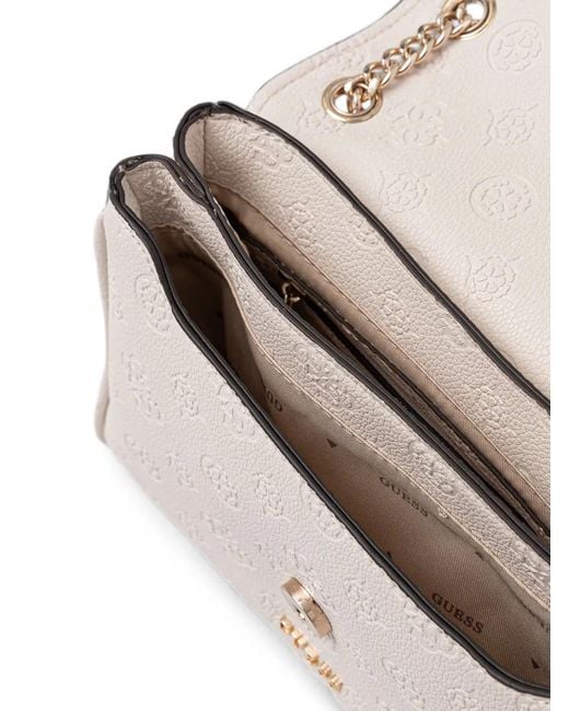 Guess Natural Anise Logo-Embossed Shoulder Bag