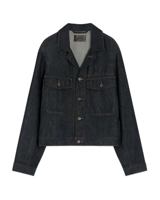 Chaqueta vaquera con bolsillos de parche Lemaire de hombre de color Black