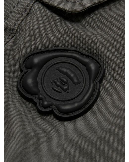 Aape By A Bathing Ape Gray Logo-Patch Shorts for men