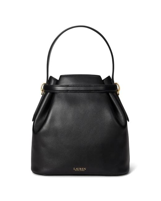 Ralph Lauren Black Medium Blaike Toggle-Detail Bucket Bag