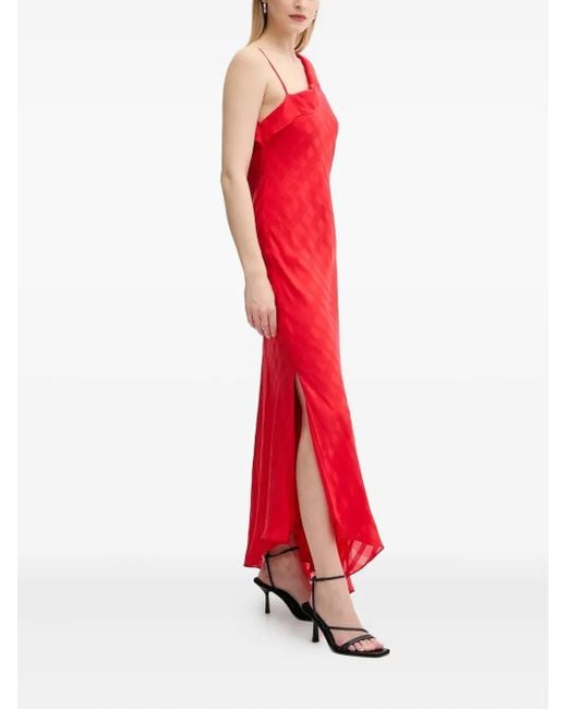 Samsøe & Samsøe Red Saramina Asymmetric Ruffled Maxi Dress
