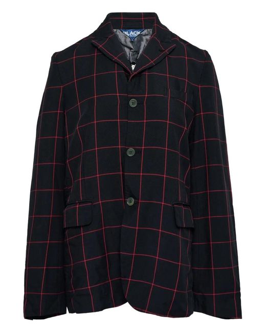 COMME DES GARÇON BLACK Blue Check-Pattern Blazer