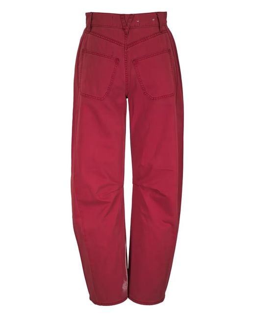 Veronica Beard Red Patch-Pocket Jeans
