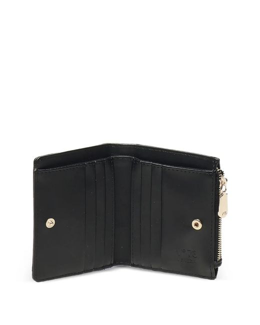 V73 Black Lettering Logo Zip Wallet