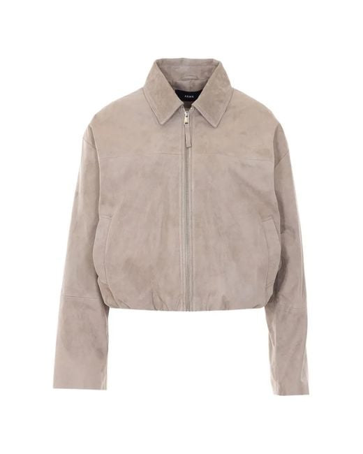 Arma Natural Loua Suede Bomber Jacket