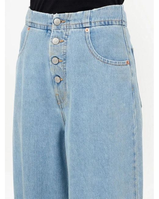 MM6 by Maison Margiela Blue Mid-Rise Cropped Jeans
