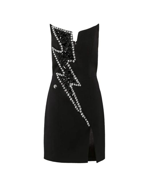 Philipp Plein Black Strapless Mini Dress