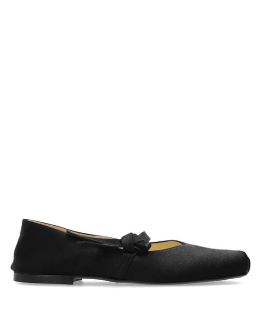 KENZO Black Leather Ballerina Shoes