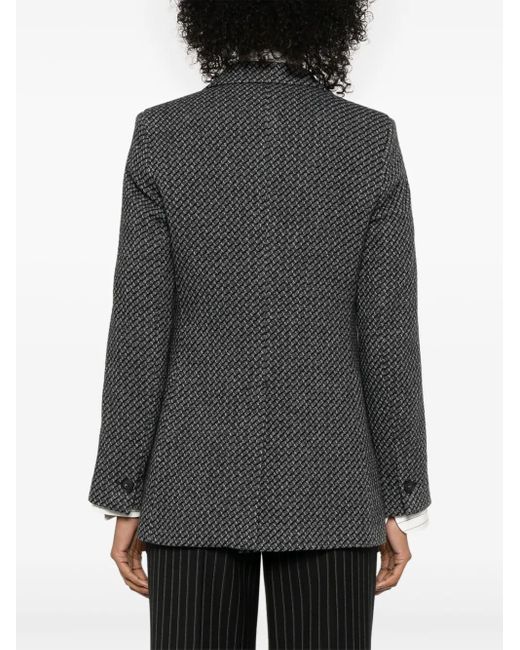 Emporio Armani Gray Single-Breasted Knitted Blazer