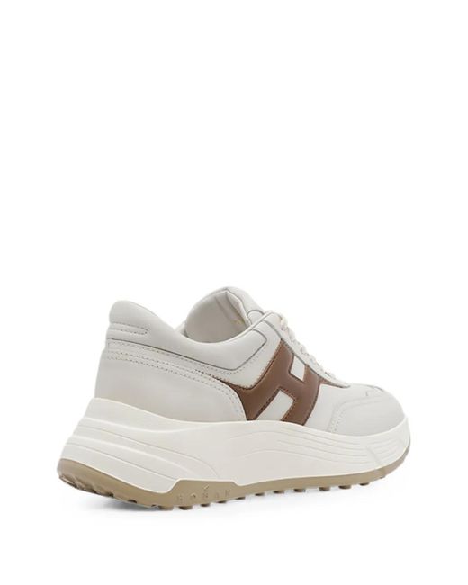 Hogan White Hi-Fi Logo-Patch Sneakers